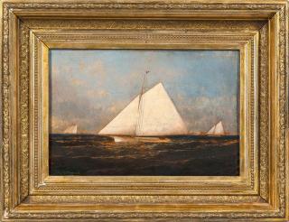 James Edward Buttersworth - Racing Yacht, Identified as the Sloop Yacht \'Haswell\'