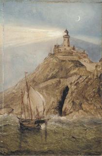 James Edward Buttersworth - Sailing before Bailey Lighthouse