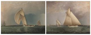 James Edward Buttersworth - Volunteer vs Mayflower: A Pair of Works