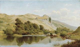 James Edward Grace, R.B.A. - A still pool, in the Vale of the Lledr, North Wales