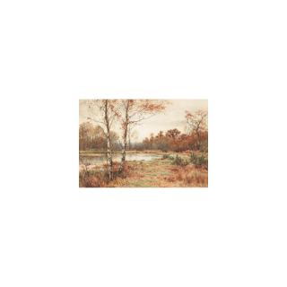 James Edward Grace - A Heathland Landscape With Ducks And A Pond