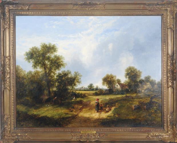 James Edwin Meadows - Afternoon stroll in the outskirts of a village