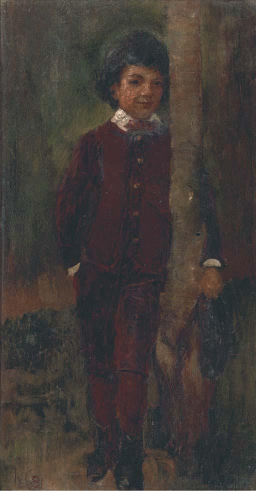 James Elder Christie - A boy leaning on a tree