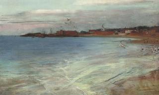 James Elder Christie - Looking Towards North Berwick, East Lothian From The West, The Bass Rock In The Distance