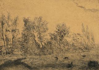 James Ensor - Coup de vent à la lisière. 1888.