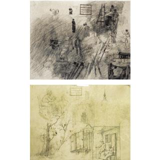 James Ensor - Étude D\'Artisans; Étude De Campagne