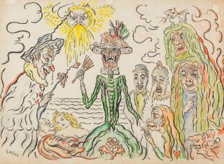 James Ensor - La mort coquette (after), 1922