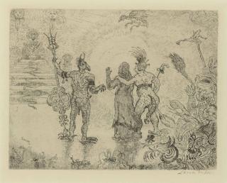 James Ensor - Les Diables Dzitts et Hihanox conduisant le Christ aux Enfers (The Devils Dzitts and Hihanox Leading Christ to Hell)