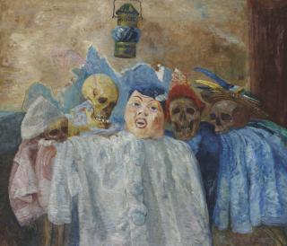 James Ensor - Pierrot et squelettes