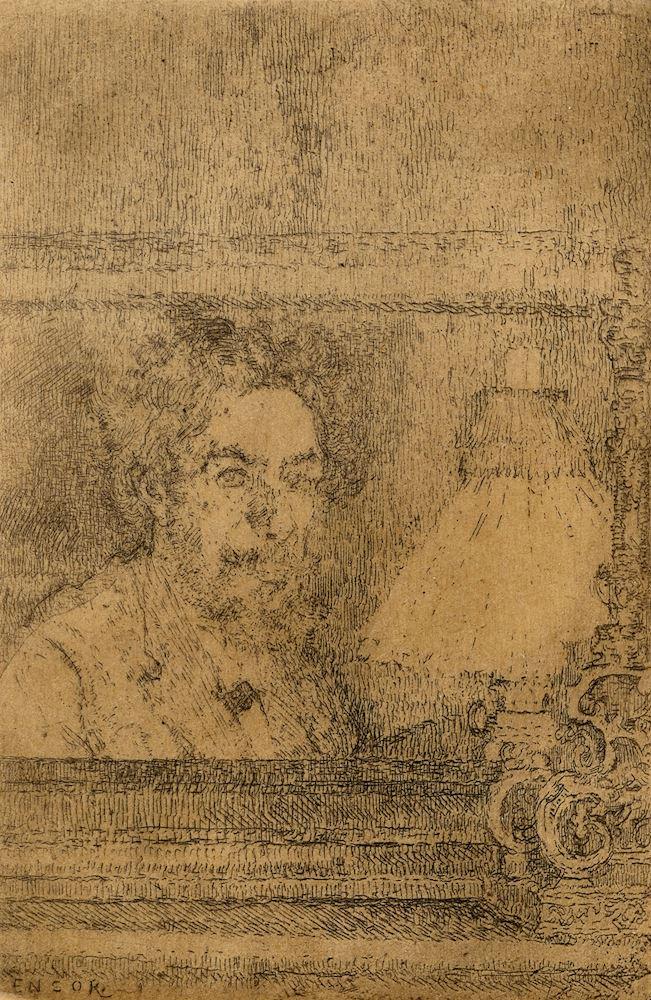James Ensor - Selbstportrait des Künstlers: mon portrait. 1886.