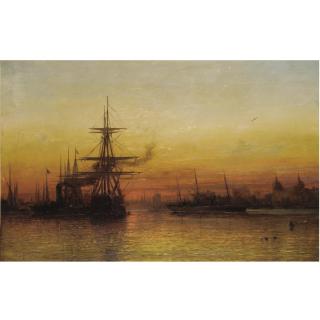 James Francis Danby - Sunset At Greenwich