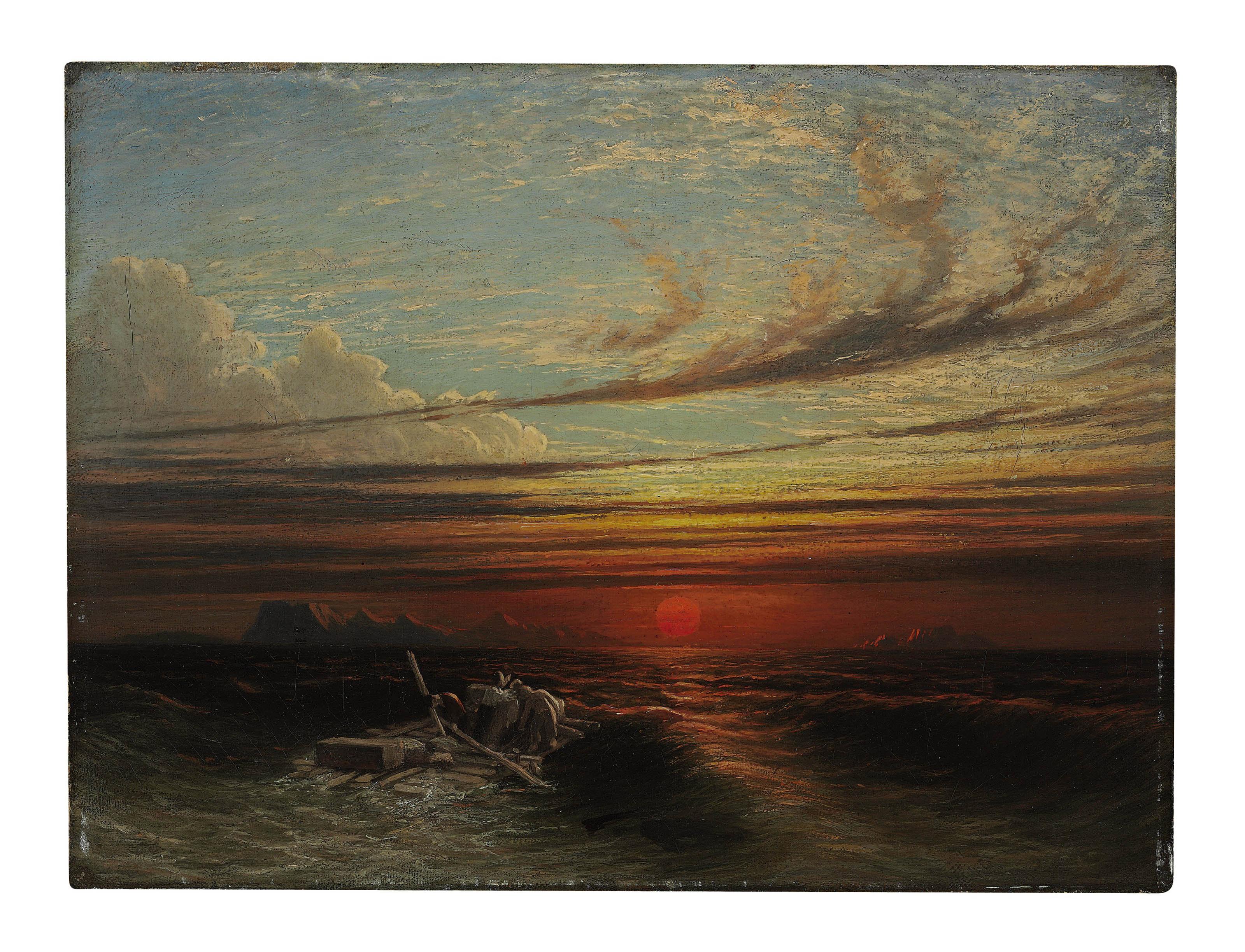 James Francis Danby - Sunset at sea after a storm