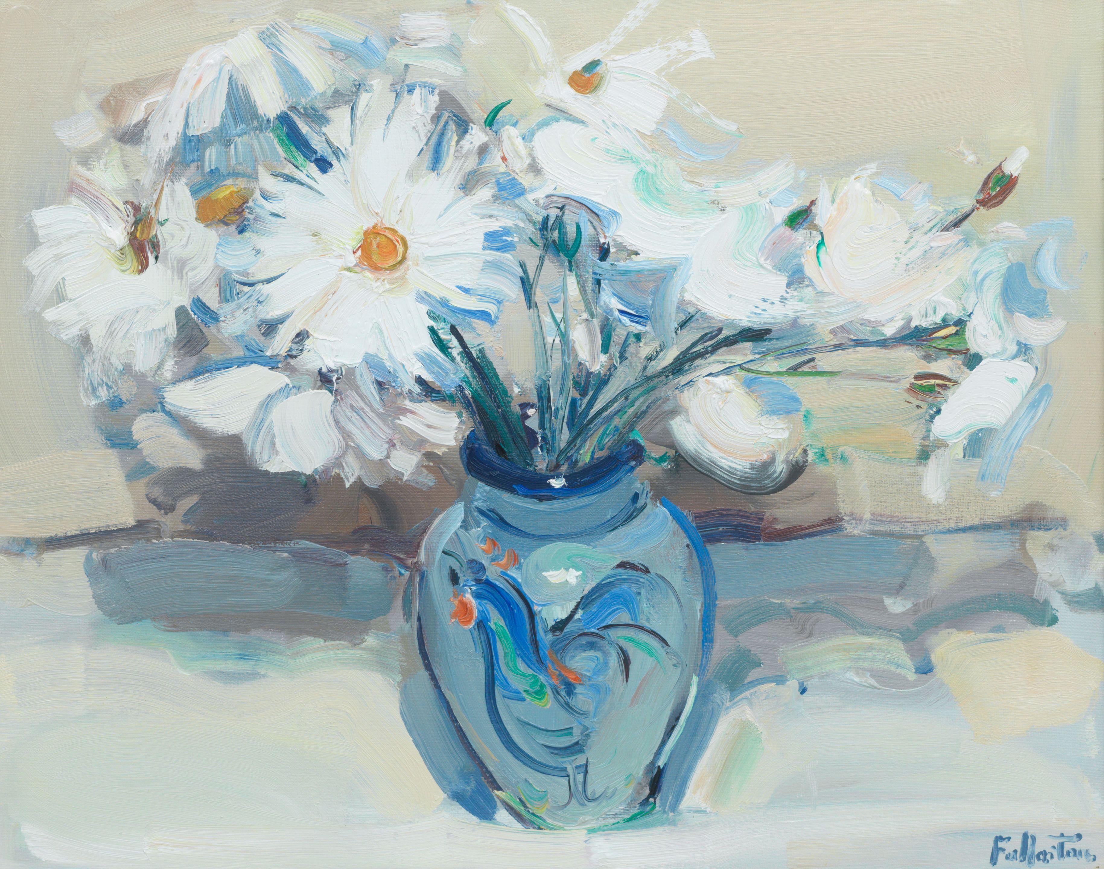 James Fullarton - Flowers in a blue vase