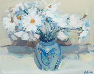 James Fullarton - Flowers in a blue vase