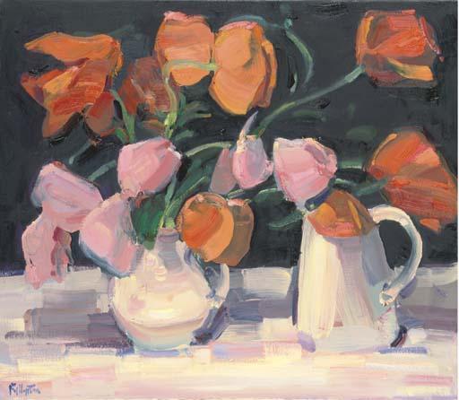 James Fullarton - Poppies in a white jug