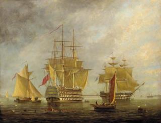 James Gale Tyler - British Warships Preparing To Sail From Their Anchorage