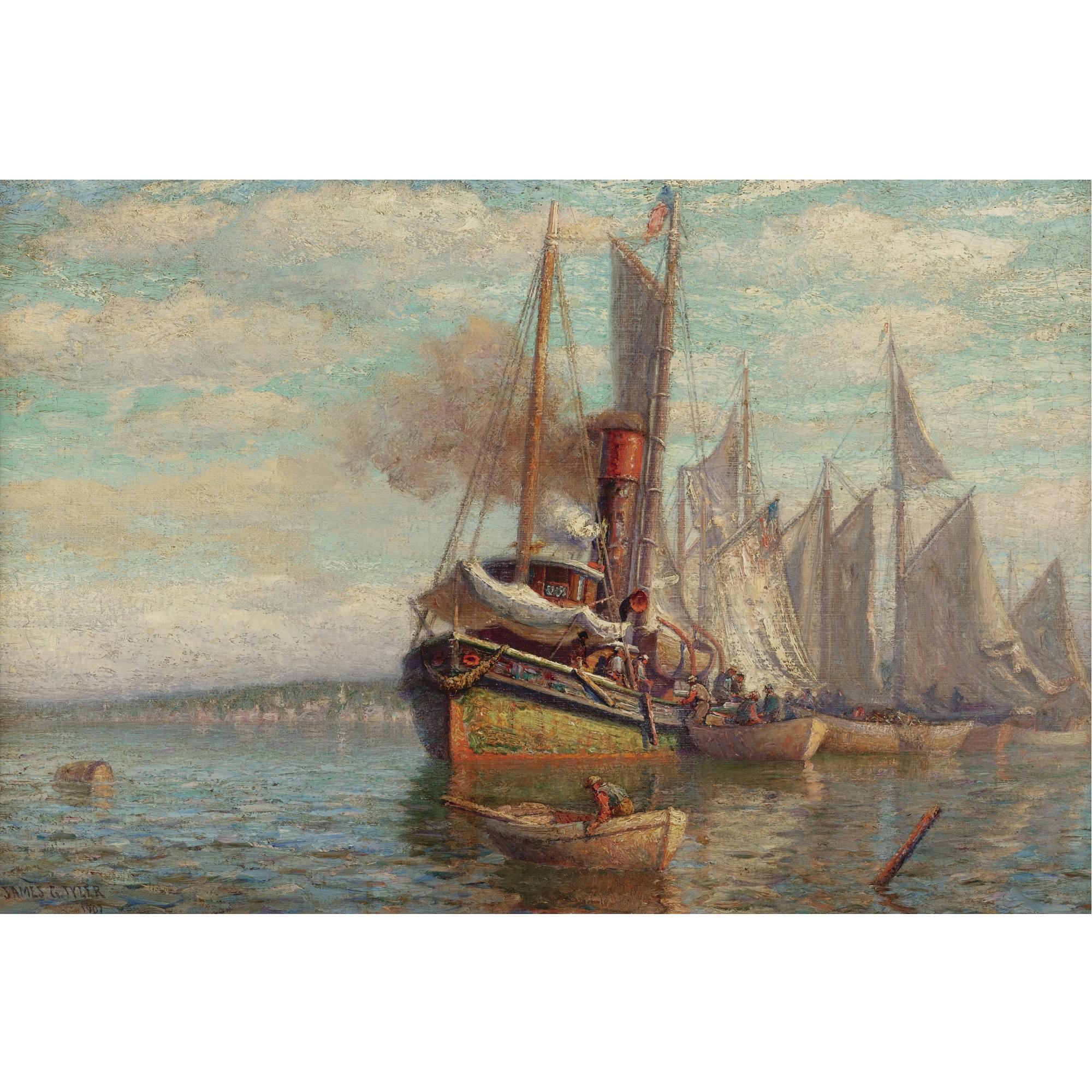 James Gale Tyler - Fishing Boats In The Harbor