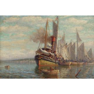 James Gale Tyler - Fishing Boats In The Harbor