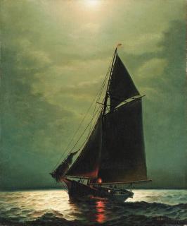 James Gale Tyler - Shipping in moonlite seas