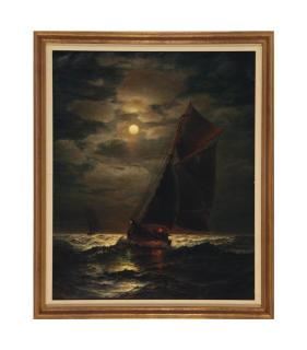 James Gale Tyler - Ships sailing by moonlight