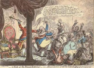 James Gillray - A Kick at the Broad-Bottoms! -ie- Emancipation of \