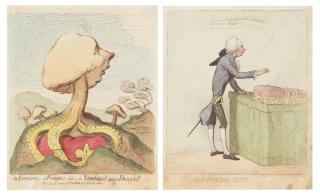 James Gillray - An Excrescence;-a Fungus;-alias-a Toadstool upon a Dung-hill.; The Bottomless-Pitt
