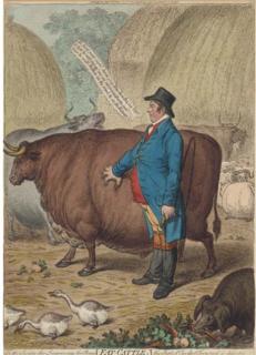 James Gillray - Fat-Cattle; The Republican Rattle-Snake fascinating the Bedford Squirrel; Field Marshall Count Suwarrow-Romniskoy; A Great Man on the Turf. - or - Sir Solomon in all his Glory; Georgey in the Coal-Hole; and The Pic-Nic, Orchestra