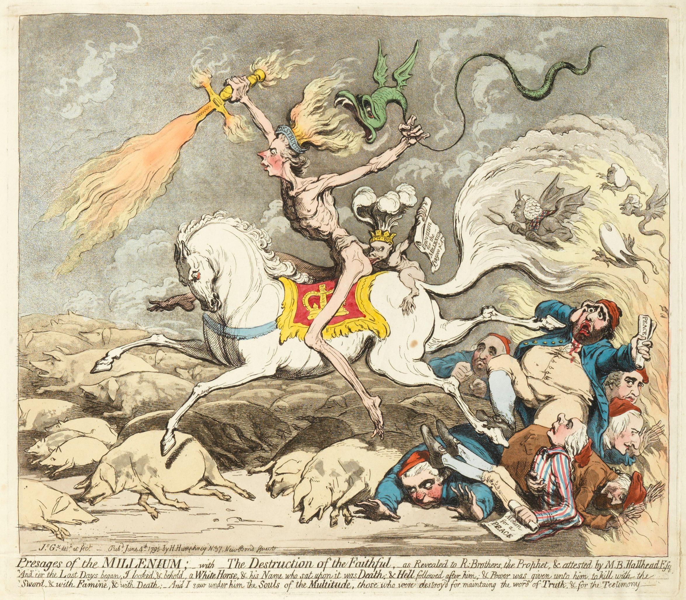 James Gillray - Presages of the Millenium; - with - The Destruction of the Faithful