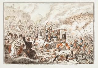 James Gillray - Spanish-Patriots attacking the French-Banditti.- Loyal Britons lending a lift