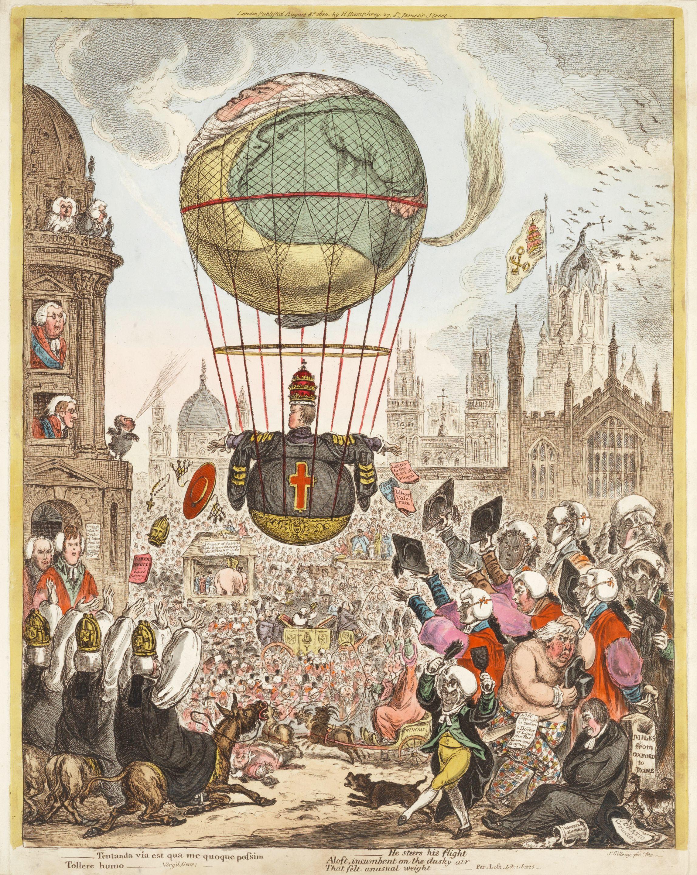 James Gillray - Tentanda via est qua me quoque possim tollere humo - Virgil, Geor: 