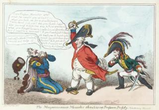 James Gillray - The Magnificent Minister Chastiseing Prufsian Perfidy