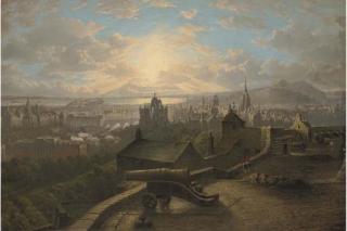 James Grant - An extensive view of Edinburgh, from the Castle, with the National Gallery and the Scott Memorial in the foreground