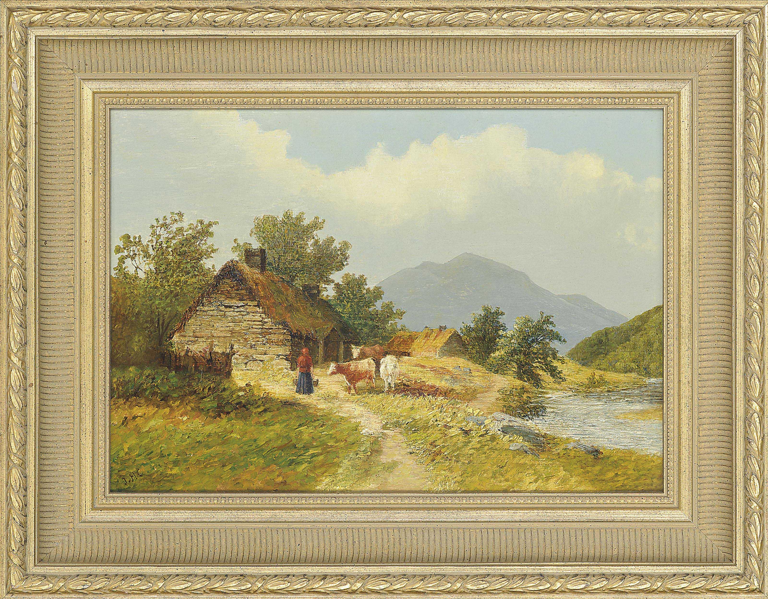 James Hall Cranstoun - Figures By A Ruined Castle; A Milkmaid At A Barn