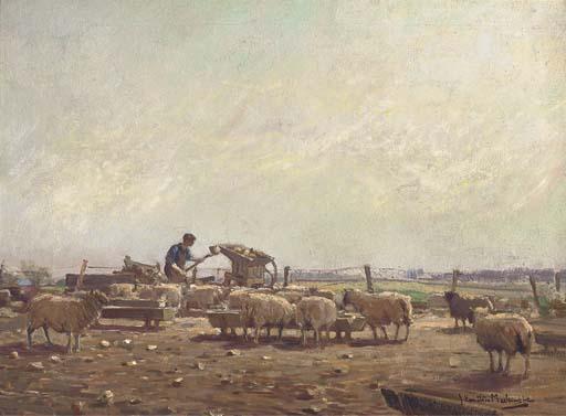 James Hamilton Mackenzie, A.R.S.A, R.S.W., A.R.E. - Winter Feeding