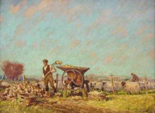 James Hamilton Mackenzie, A.R.S.A., R.S.W., A.R.E. - Winter Feeding