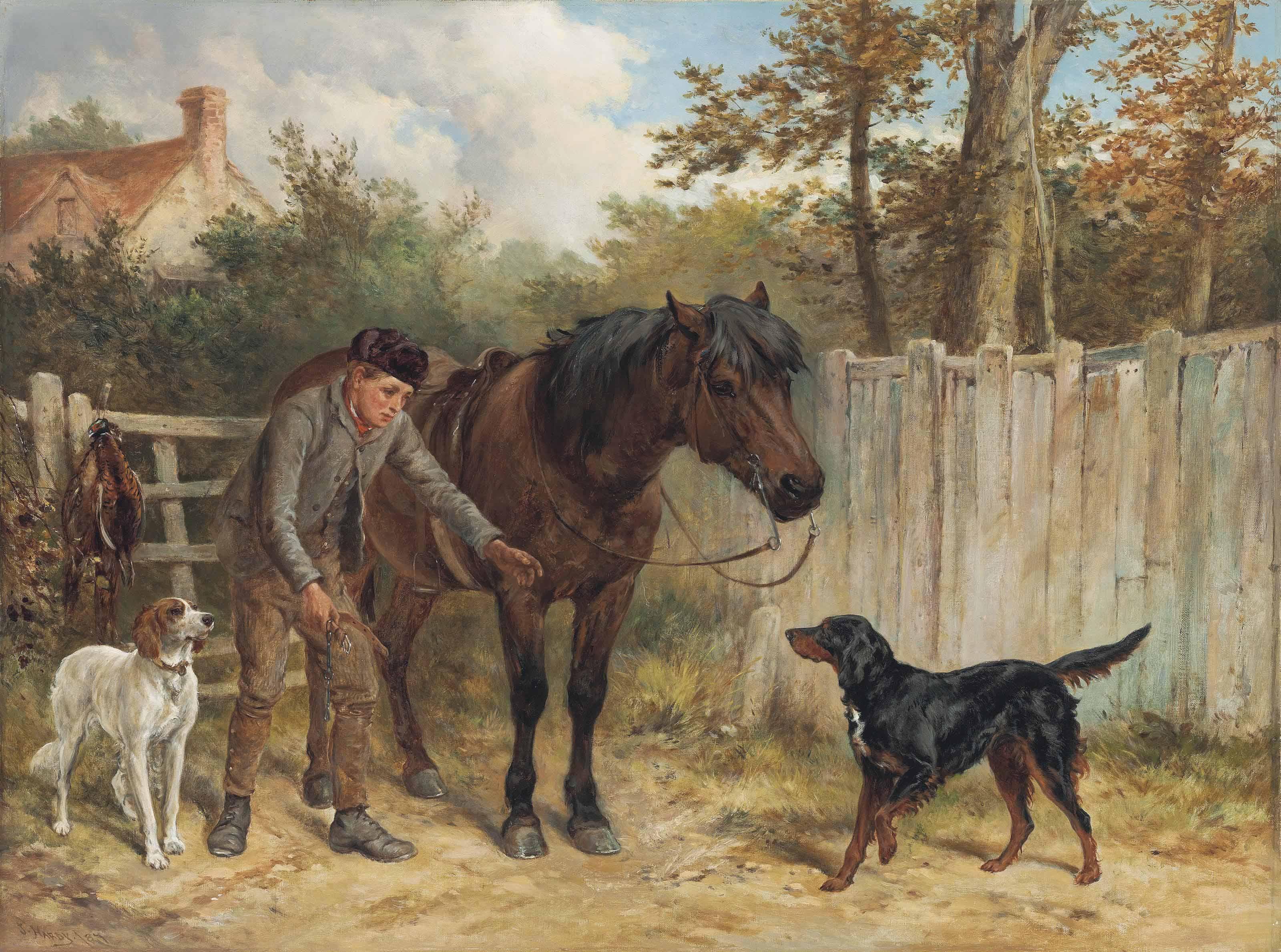 James Hardy, Jnr. - A young gamekeeper with a pony and dogs
