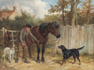 James Hardy, Jnr. - A young gamekeeper with a pony and dogs
