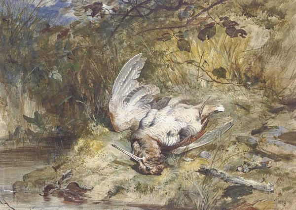 James Hardy, Jun. - A woodcock by a stream