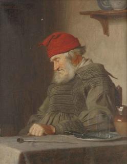 James Hayllar, R.B.A. - A restful pipe