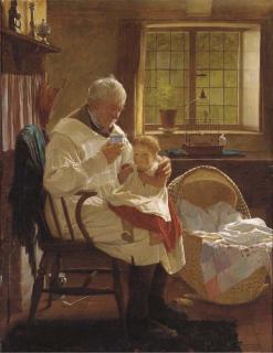 James Hayllar, R.B.A. - As careful as a mother