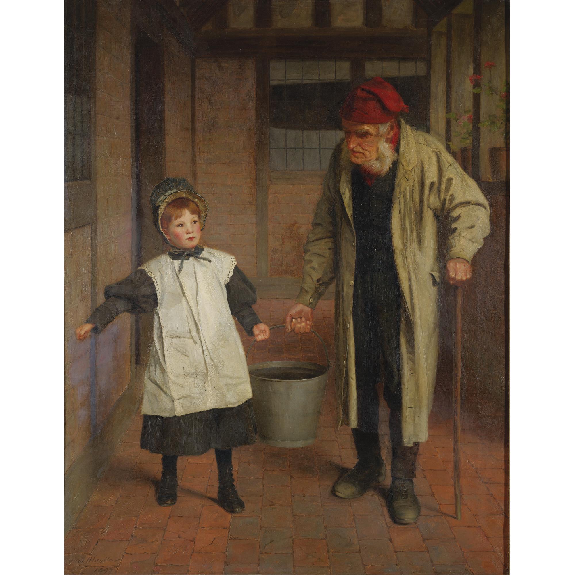 James Hayllar, R.B.A. - Helping Grandpa