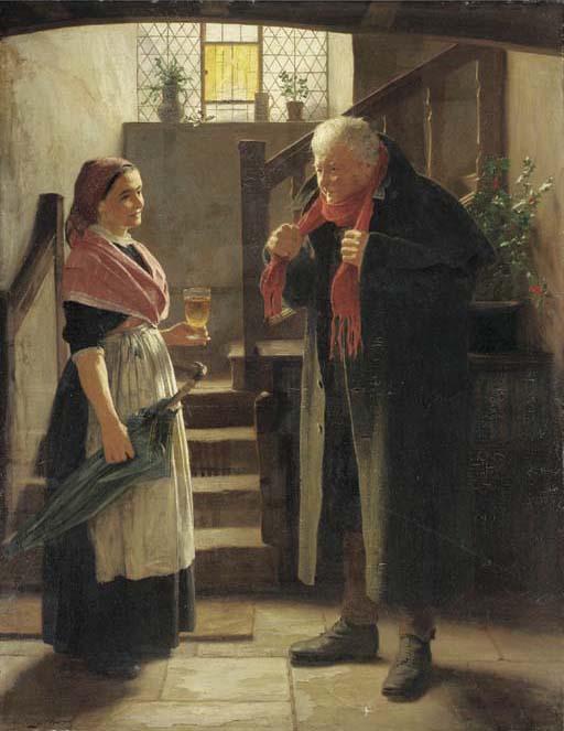 James Hayllar - Keeping out the cold