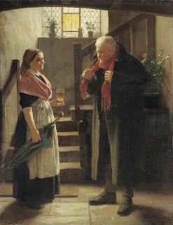 James Hayllar - Keeping out the cold