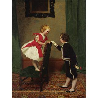 James Hayllar - Miss Lily\'S First Flirtation