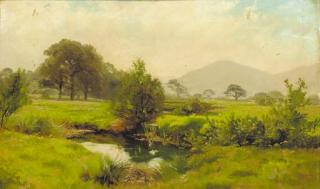 James Henry Crossland - On The River Lickle, Near Duddon Bridge, Cumbria