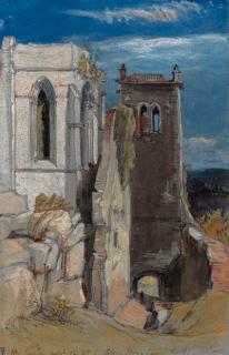 James Holland, O.W.S. - Four views in Portugal including: The Christus at Batalha; The Chapel at Leirea (illustrated); The Perlka Convent with Maffa in the distance; The Cell of St. Honorius, Cintra