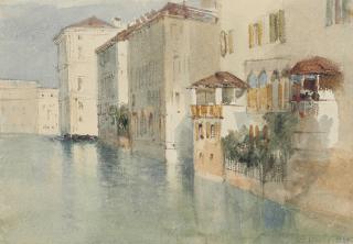 James Holland, O.W.S. - The Palazzo Falier on the Grand Canal, with the Ca\' del Duca to the left, Venice