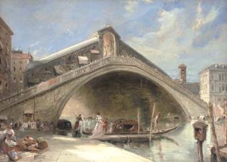 James Holland, O.W.S. - The Rialto Bridge, Venice