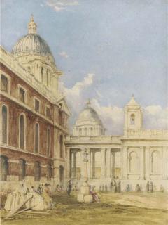 James Holland, O.W.S. - View of Greenwich Hospital