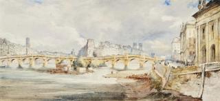James Holland, O.W.S. - View of the Ile de la Cité and Pont Neuf, Paris